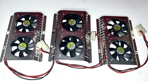 Lot Of 3 - Multimedia DiskMod Hard Drive Dual Fan Cooler CF-602