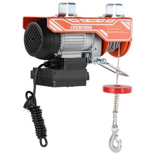 CREWORKS Electric Hoist 1500lb 1150W Electric Winch with Wireless Remote Control