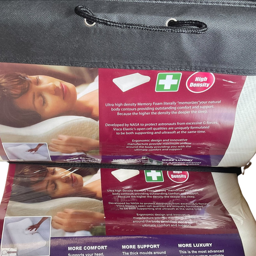 Luxurious Memory Foam Pillow for Ultimate Comfort Neck 50cm*30cm*10/7cm White - Picture 4 of 13