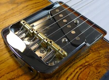 Brass Vintage  Size Tele Bridge Compensated Brass Bullet Saddles Chrome Plate