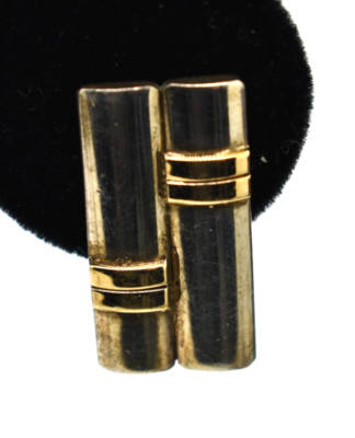 Leonore Doskow Ohrringe Sterlingsilber & 14 Karat Gold MCM Bambus signiert