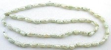 7mm - 8.5mm x 3mm - 4mm Freshwater Green Rice Gem Pearl 15" Strand FWP67/9723