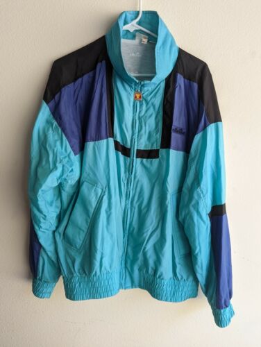 VTG Ellesse Full Zip Men's Windbreaker Jacket Vintage Teal Color Size 42 90s - Picture 1 of 9