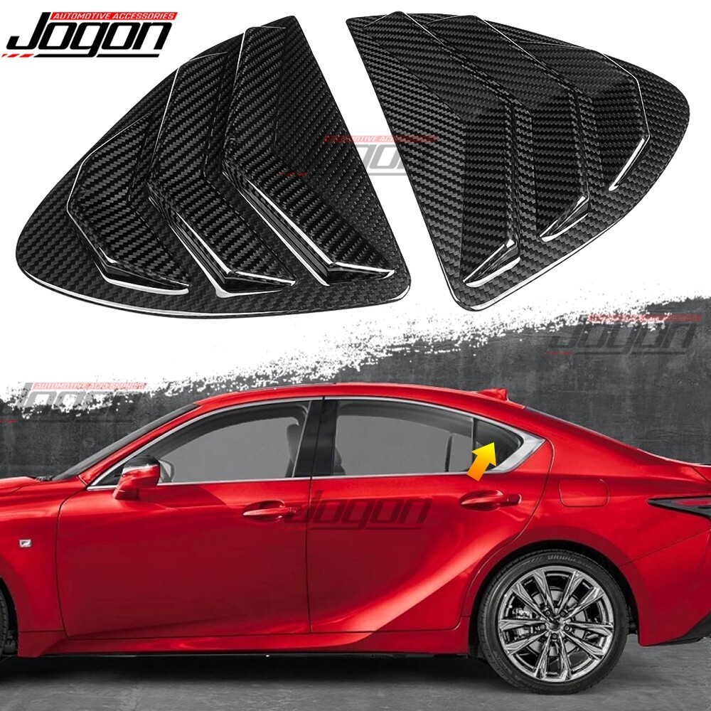 Lexus IS350 300 500 F Sport 21+ Real Carbon Fiber Quarter Window Louver Cover  