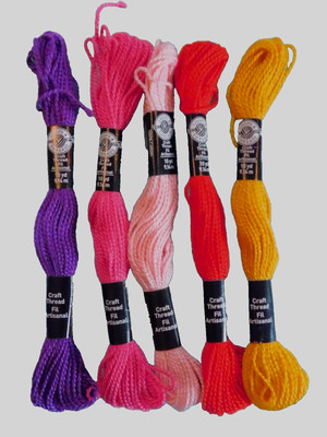 Multicolor LOT - Five Loops & Threads Brand 9.14m Craft Thread 10 Yd. Each Color