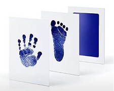 Babies Pets Clean Touch Ink Pad Kit Handprints Footprints Paw Prints Blue