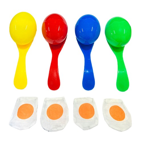 4 Sets Balance Spoon Toy Kids Outdoor Games Sack Race Bags Egg Toddler