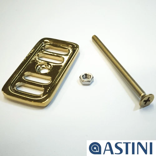 Astini, RAK, Rangemaster, Caple Gold Square Ceramic Sink Overflow Cover Plate