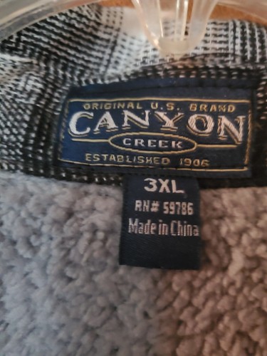 Neu mit Etikett, Canyon Creek Flanell/Fleece Jacke/Shaket Größe 3XL Herren schwarz/weiß, SCHÖN - Bild 2 von 11