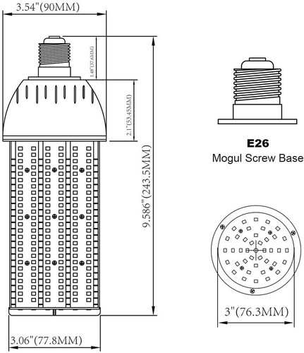60W LED Bulbs Corn Light 9000Lumen 5000K Daylight Home Lamp E26/E39 Base UL&DLC - Picture 2 of 7