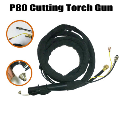 P80 Plasma Cutting Torch Gun Completed Set Pilot Arc 5M & 16 Feet Stright Pencil