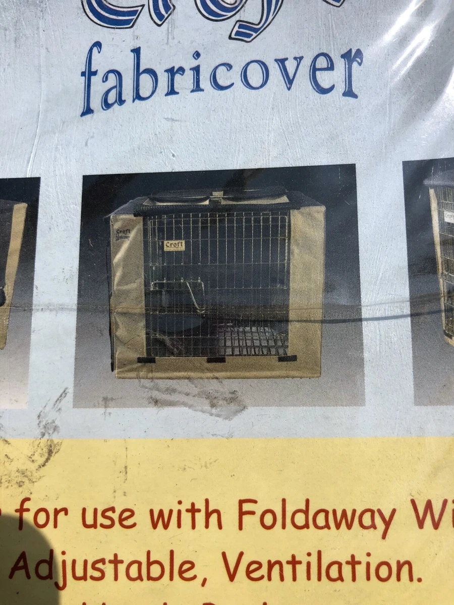 CROFT FABRICOVER BLUE AND TAN DOG CAGE COVER SIZE 21 X15 X 21 NEW CRUFTS CONCEPT