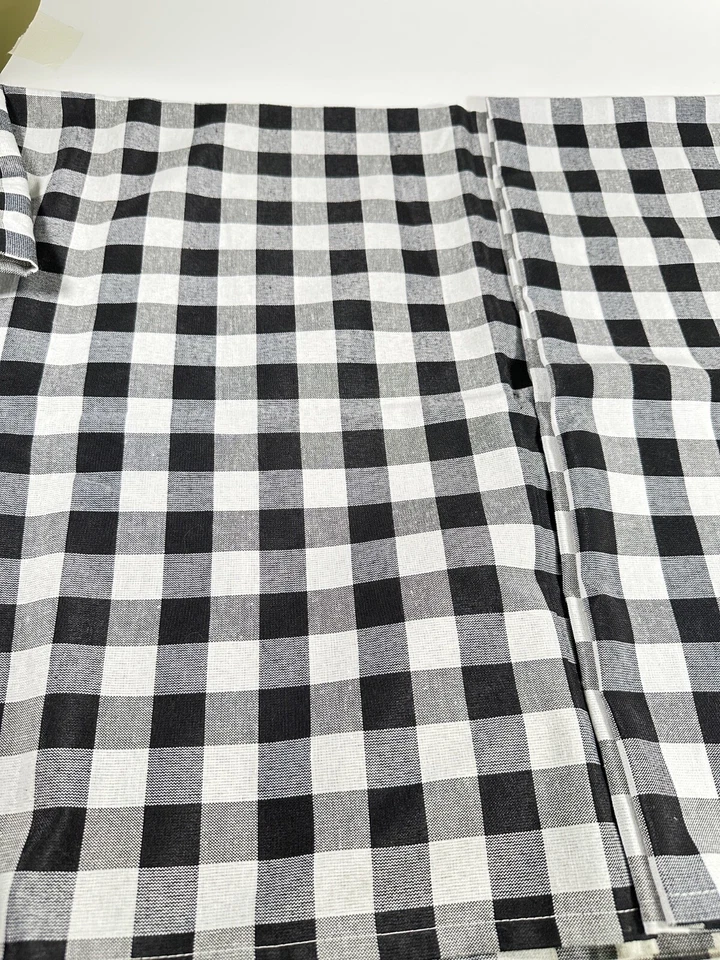 Черно-белые клетчатые шторы 2 дюйма род карман 40 дюймов ширина x 72 дюйма длина - Изображение 2 из 4