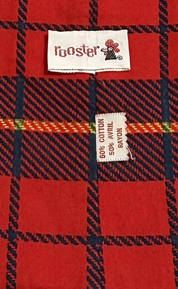 Corbata de sarga roja de extremo cuadrado de los años 60 corbata de cuello de gallo vintage para Braunstein's EC Foto 3 de 4