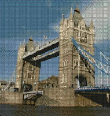 SUSANMOWER London Tower Bridge Counted Cross Stitch Kit 12.5" x 13" 11 count
