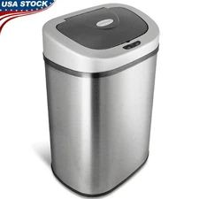 21 Gallon Touchless Motion Sensor Trash Can Stainless Steel Soft Close Lid New