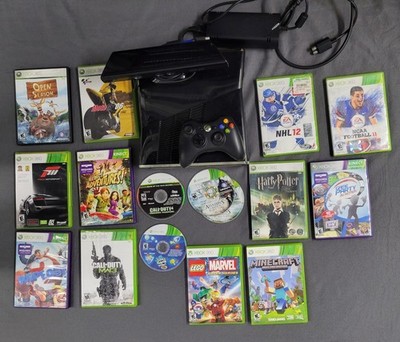 Xbox 360 Slim Console Bundle 15 Games Controllers Model 1439