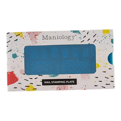 Maniology Treats Trinkets M411 Nail Stamping Plate Halloween Candy Skull Art