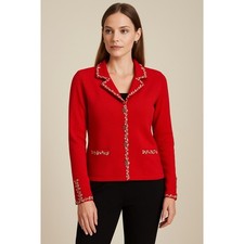 St. John Evening By Marie Gray - Wool Red Blazer - Size: 8