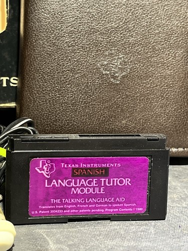 Vintage 1980 Texas Instruments Tuteur Langue & 2 Modules Espagnol Étui FONCTIONNE !! - Photo 6/24