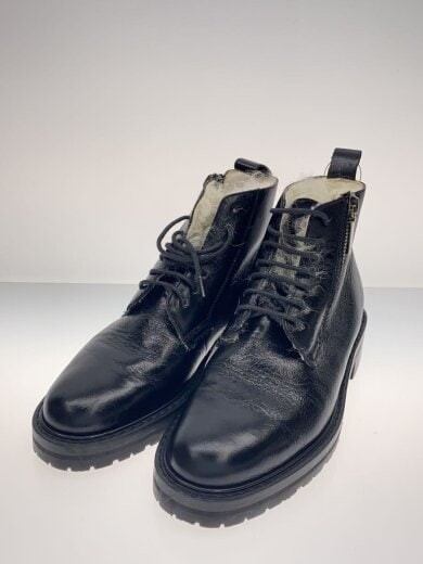 SAINT LAURENT Stivali stringati Mouton taglia 39 nero 484987