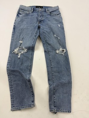 Abercrombie & Fitch Jeans Mens 31x29 Blue Skinny Stretch Distressed Denim Pants