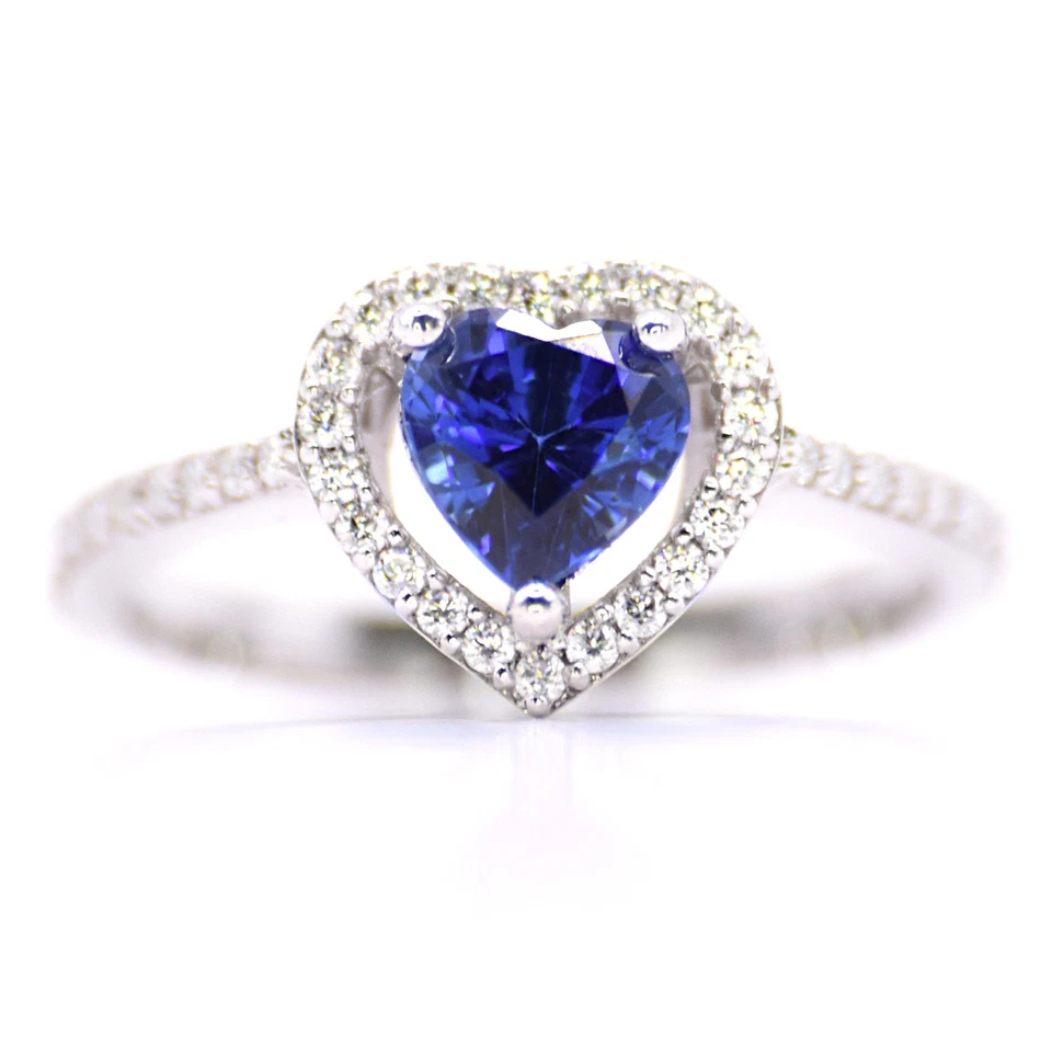 0.86cts Natural Diamond Palladium 2.5gr - Sapphire Heart Brilliant Cut - Bild 1 von 4