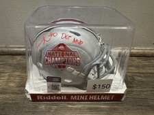 Cody Simon “DEF MVP” Inscribed Buckeyes Signed Mini Helmet 2024 Champs 5Star COA