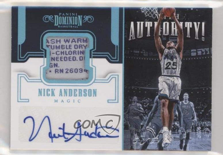 2017 Dominion With Authority Jersey Autos Tag 1/1 Nick Anderson Patch Auto 2b6