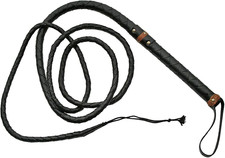 Supplies Handmade Black Leather Bull Whip 9-Feet   Durable Leather Whip for Eque