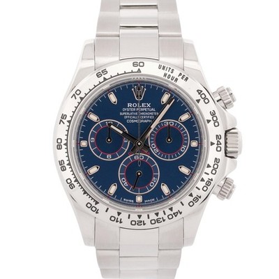 2021 PAPERS Rolex Daytona Cosmograph BLUE 18K White Gold 40mm Watch 116509 BOX