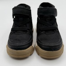 OshKosh B gosh Children s Black Canvas High Top Boots Hook/Loop Close Size 7M