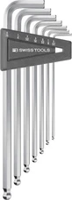 Hex Key Set 7-Piece Long L-Wrench Ball End Inch 3/32"-5/16" Swiss Made