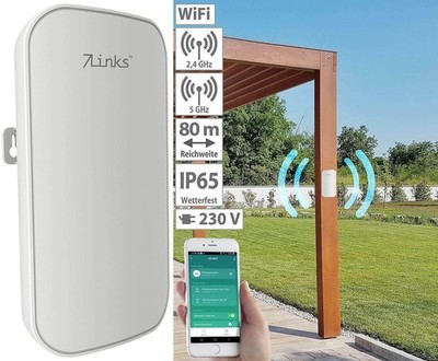 7links WLR-1230 WLAN-Repeater Outdoor Garten Empfang Verstärker WiFi AccessPoint