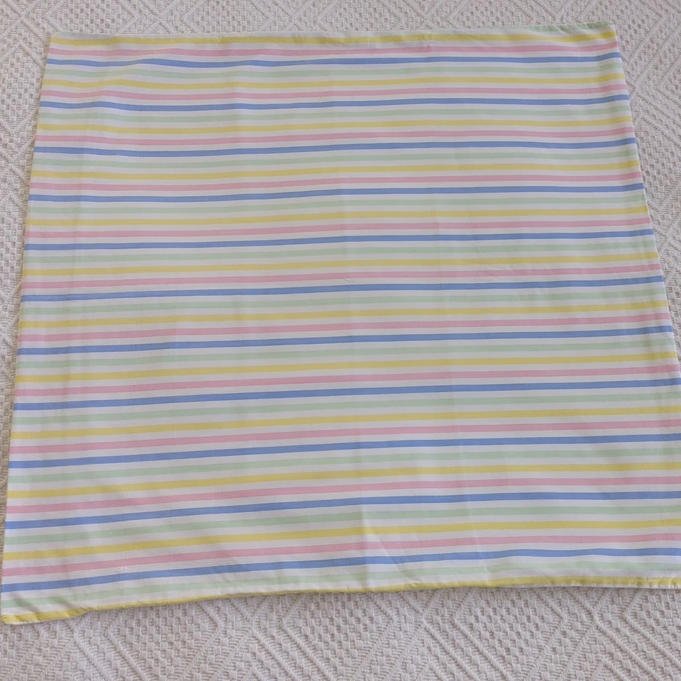 Vintage pillowcase cushion continental candy stripe blue green yellow pink - Image 2 of 4