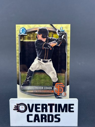 2025 Bowman Draft Trevor Cohen Chrome Superfractor Gold 1st Prospect 1/1 Giants
