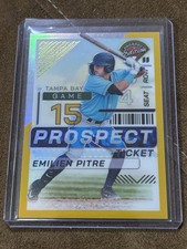 EMILIEN PITRE 2024 PANINI PROSPECT EDITION /10 GOLD PRIZM HOLO PROSPECT TICKET