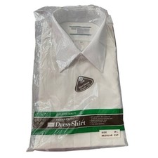 NWT Sears PERMA PREST Short Sleeve Regular Cut Dress Shirt White Mens 16 12