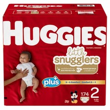 Huggies Plus Diapers Size 2, 174 Count 0.30 per diaper