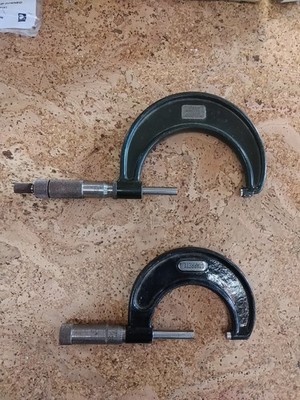 L.S. Starrett #436 1-2 In. & Lufkin No. 1948V 2-3 In. Micrometers 2 Piece Set