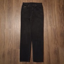 Vintage Lee Black Straight Leg Jeans Mens 32x34 Union Made In USA 100 Cotton