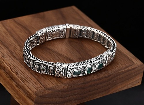 Pulsera cadena plata esterlina 925 HOMBRE mujer 20cm(7,87inch) S6227 - Imagen 5 de 7
