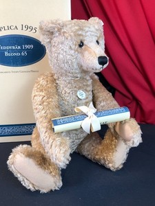 1995 STEIFF TEDDY BEAR 1909 BLOND 65 Lmtd Ed 1011/5000 Working Growler w/BOX COA