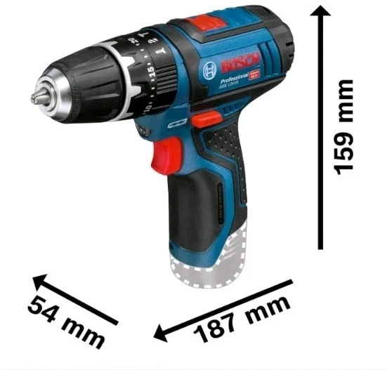 Bosch Professional 12V Trapano Avvitatore Con Percussione GSB 12V-15, 2 batt 2Ah - Immagine 2 di 4