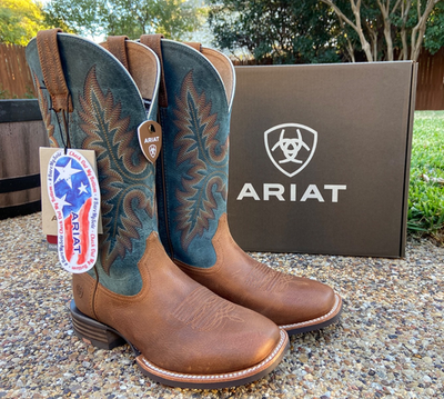 Ariat Western Boots Square Toe Brown Blue Size 11 Ariat Men main image 4