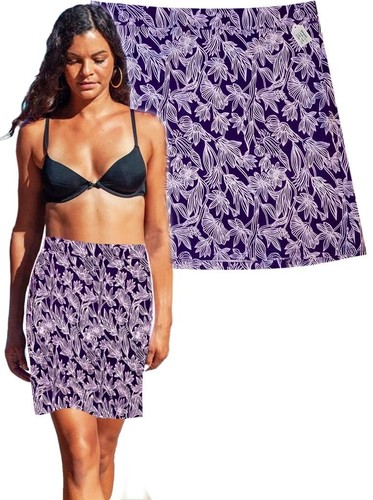 RIPSKIRT Damen Viola Lila LÄNGE 2 WICKELROCK CoverUp QuickDry Neuwertig! Große