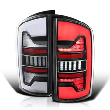 Black Tail Lights White Led Pair For 2002-2006 Dodge Ram 150025003500