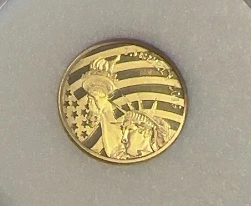 Cook Islands 2019 $5 Gold 1/10oz of .24 Pure Gold Proof Liberty