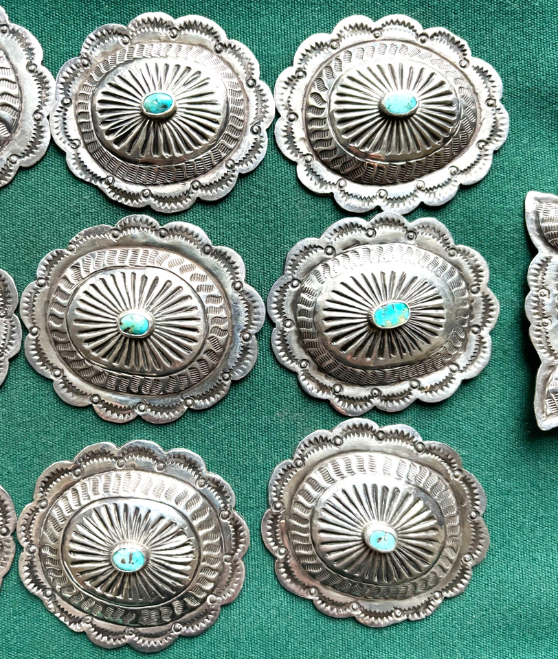 Conchos Superposés Argent Sterling Fleming - Paire De 2, Bord Corde Torsadé Main