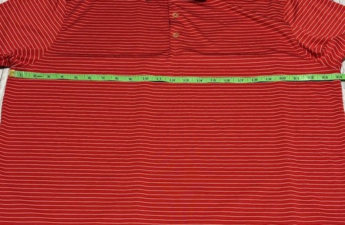Nike Golf Polo Summer Shirt Mens XL Red Short Sleeve Swoosh Logo White Striped - Picture 8 of 8